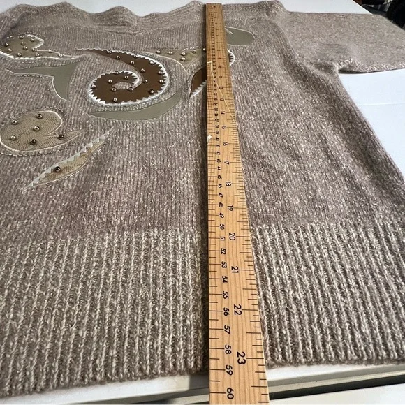 Vintage 80’sBrown Knit Sweater/ Skirt set in a Large Silver Springs - Picture 11 of 12